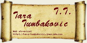 Tara Tumbaković vizit kartica